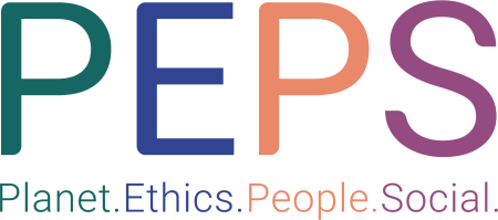 PEPS sustainability program Logo "People - Planet - Ethic - Social" in colors 